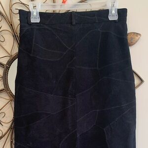 NWOT 100% Suede Patchwork Pencil Skirt by Pelle Nova pi Riviera